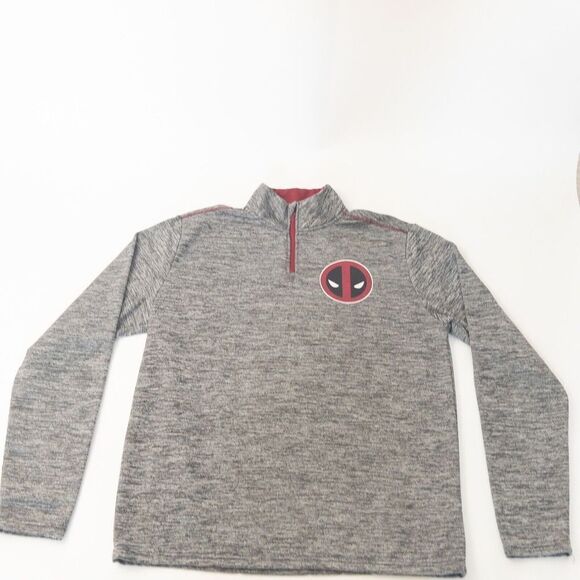 Marvel‎ Deadpool Qtr Zip Pullover Sweater Men’s Small - Picture 2 of 7